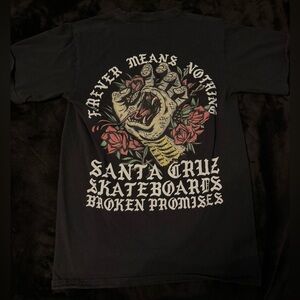 Santa Cruz Skateboards Black and Red Short Sleeve Tees